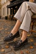Twisted Look Buckle Loafer - Brown / 40 image