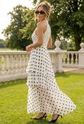 Iris Polka Dot Layered Maxi Dress - White / 12 image
