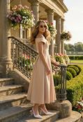 Betty Asymmetric Midi Dress - Beige / 8 image