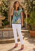 Emir Leaf Print Top - Green Mix / 12 image