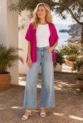 Fine Knit Open Cardigan - Pink / F/S