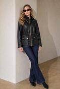 Faux Leather Zip-Up Jacket - Black / 2XL image
