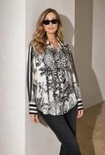 Satin Touch Animal Print Blouse - Black/Cream / F/S image