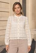 Oriental Style Lace Top - Cream / M image