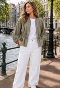 Adjustable Waist Bomber Jacket - Khaki / F/S image