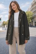 Corduroy Trim Jacket - Khaki / S image