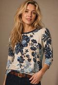 Floral Print Top - Beige/Blue / 36 image