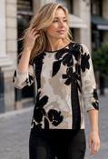 Floral Knit Top - Beige/Black / 42 image