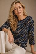Zebra Print Top - Navy Mix / 44 image