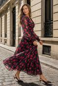 Floral V-Neck Maxi Dress - Purple / 14