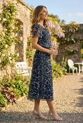 Rofari Plisse Pleated Midi Dress - Navy Mix / 16 image