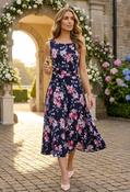 Floral Sleeveless Midi Dress - Navy / 8 image