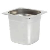 Stainless steel gastronome container 1/6 without lid Kramouz