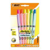 Bic Highlighter Grip Pastel Assorted (12 Pack)