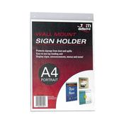 Deflecto Wall Sign Holder A4 Portrait Clear image