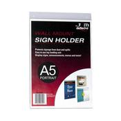 Deflecto Wall Sign Holder A5 Portrait Clear image