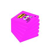 Post-it Notes Super Sticky 76x76mm Fuchsia 90 Sheets (6 Pack)