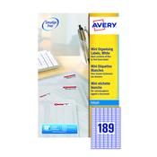 Avery Inkjet Mini Labels 25.4x10mm 189 Per Sheet White (4725 Pack) J8658-25 image
