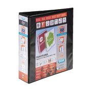 Elba Panorama 65mm 2 D-Ring Presentation Lever Arch File A4 Black (5 Pack) 400008439 image