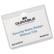 Durable Security Badge 60x90mm Clear (20 Pack)