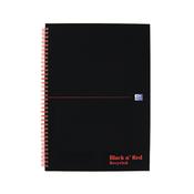 Black n' Red Recycled Ruled Wirebound Hardback Notebook A4 Pk5 image
