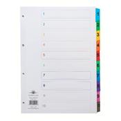 Index 1-10 A4 White With Multi-Colour Tabs image