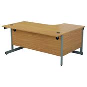 First Left Hand Radial Cantilever Desk 1600x1200mm Nova Oak/Silver image