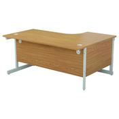 First Left Hand Radial Cantilever Desk 1600x1200mm Nova Oak/White image