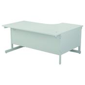 First Left Hand Radial Cantilever Desk 1600x1200mm White image