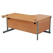 First Left Hand Radial Cantilever Desk 1800x1200mm Beech/Silver image