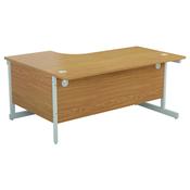 First Right Hand Radial Cantilever Desk 1800x1200mm Nova Oak/White image