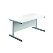 First Single Rectangular Cantilever Desk 1200x800mm White/Silver image
