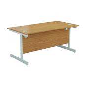 First Single Rectangular Cantilever Desk 1400x800mm Nova Oak/White image