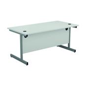 First Single Rectangular Cantilever Desk 1800x800mm White/Silver image