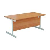 First Single Rectangular Cantilever Desk 1800x800mm Beech/White image