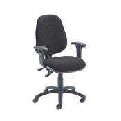 First High Back Operators Chair Charcoal with Adjustable Arms image
