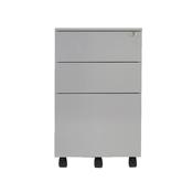 First Steel Under Desk Pedestal 3 Drawer Silver image