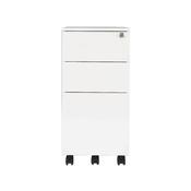 First Steel Slimline Under Desk Pedestal 3 Drawer White image