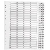 Index A4 Multi-Punched 1-175 Reinforced White Board Clear Tabbed image