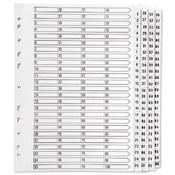 Index A4 Multi-Punched 1-100 Reinforced White Board Clear Tabbed image
