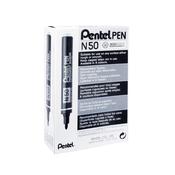Pentel N50 Permanent Bullet Marker Broad Black (12 Pack)