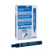 Pentel N50 Permanent Bullet Marker Broad Blue (12 Pack)