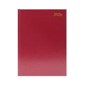 Desk Diary 2 Page Per Day A4 Burgundy 2026 image