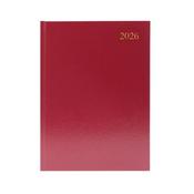 Desk Diary Day Per Page Appointment A4 Burgundy 2026 image