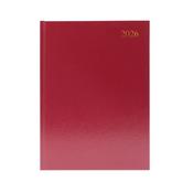 Desk Diary 2 Day Per Page A4 Burgundy 2026 image