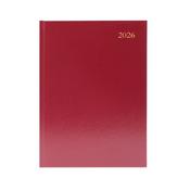 Desk Diary 2 Day Per Page A5 Burgundy 2026 image