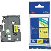 Brother TZ611 Tape P-touch 6mm Black on Yellow TZe-611 image