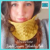 Hand Knit Neck warmer in mustard yellow honeycomb look, by Shoreline image