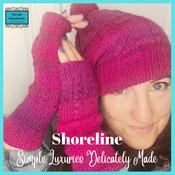 Hand Knitted Hat and Wrist Warmers Set in Pink Cable