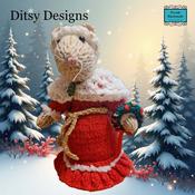 Mrs Claus Christmas Decoration Mouse, By Ditsy Designs
